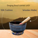 Rustic Blue Mantra Singing Bowl with Cushion & Wooden Mallet | Sound Healing Essentials