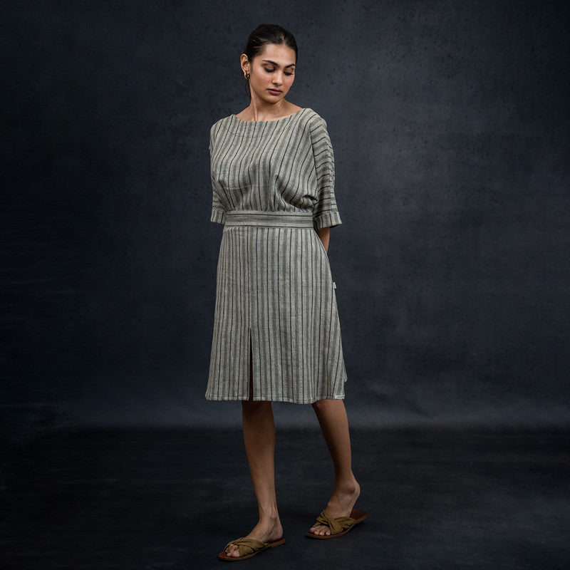Kala Cotton Slit Dress | Natural Dyed | Charcoal Grey