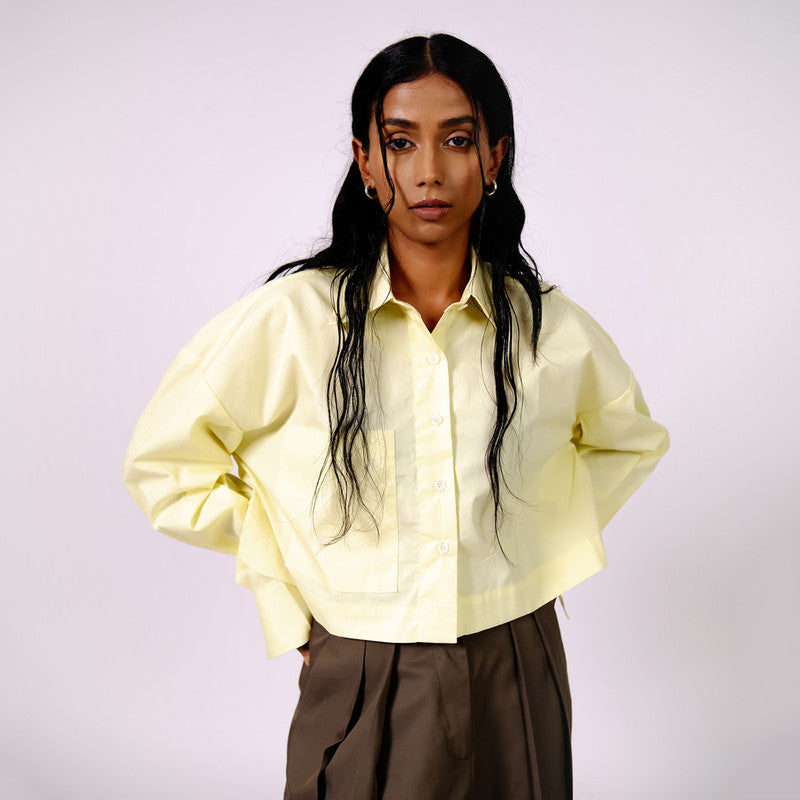 Cotton Crop Shirt | Yellow