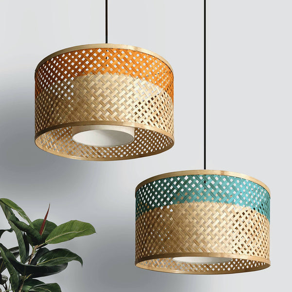 Bamboo Fabric Ceiling Lamp