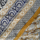 Mulmul Cotton Saree | Dabu Handblock Print | Mustard