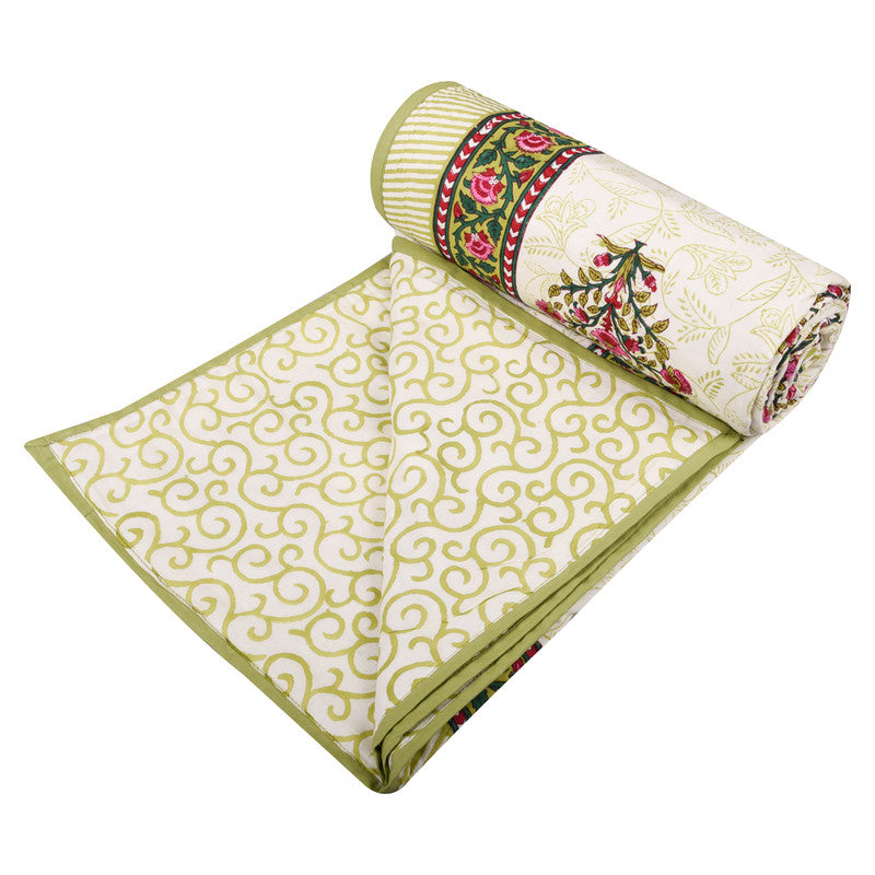 Mulmul Cotton Dohar Single Blanket | AC Blanket | Reversible | Yellow & Pink.