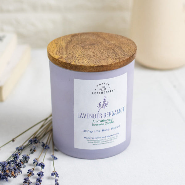 Beeswax Scented Candle | Lavender Bergamot | 300 g