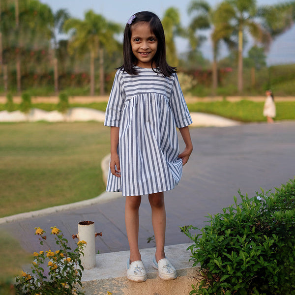 Birthday Dress | Cotton Dress for Kids | Grey