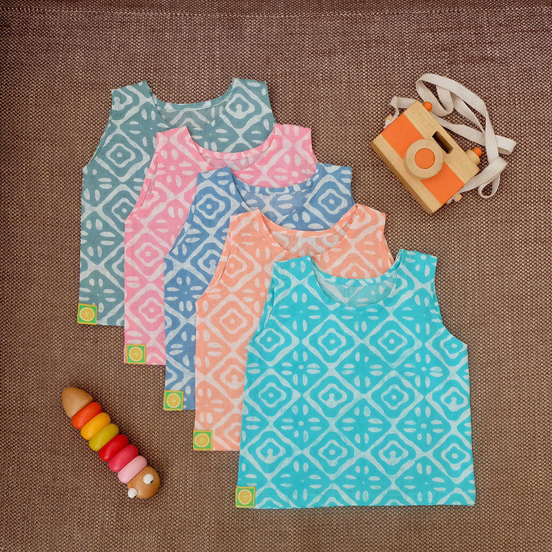 Cotton Baby Jabla and Pants Set | Printed | Blue