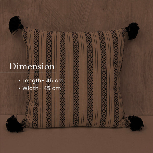 Cotton Cushion Cover | Ecru & Black | 45 x 45 cm