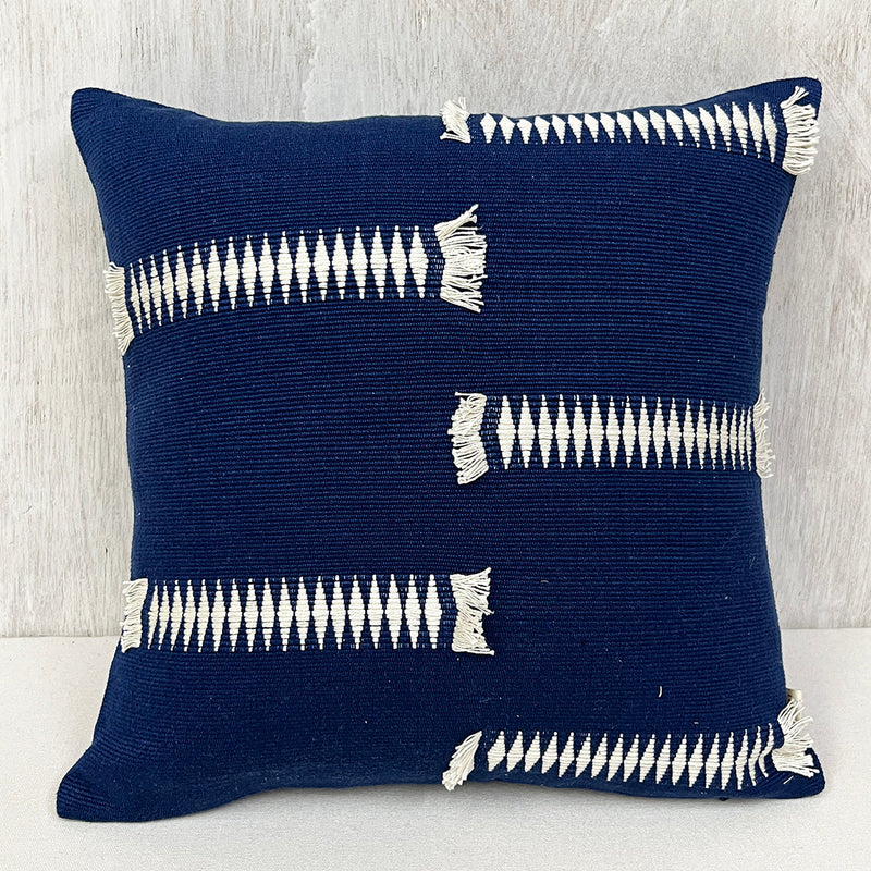 Cotton Cushion Cover | Blue & White | 40 x 40 cm