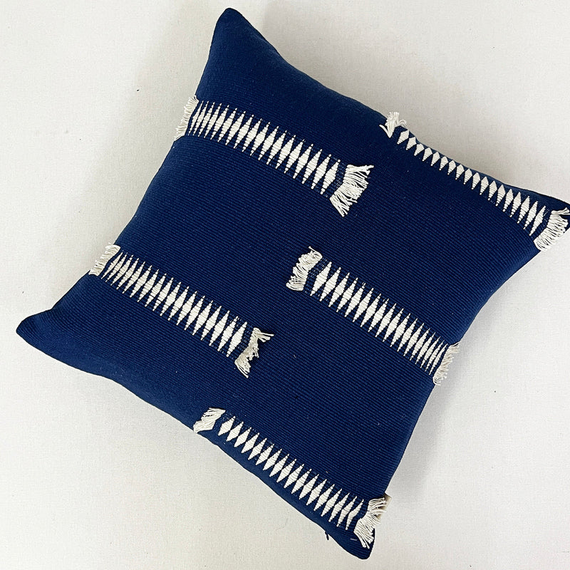 Cotton Cushion Cover | Blue & White | 40 x 40 cm
