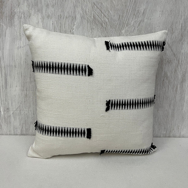 Cotton Cushion Cover | Ivory & Black | 40 x 40 cm