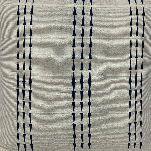 Cotton Cushion Cover | Ivory & Blue | 45 x 45 cm