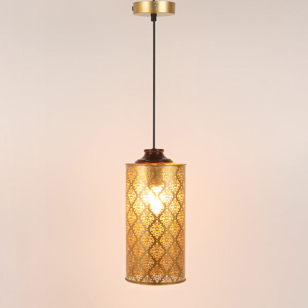 Hanging Lamp | Iron & Wooden Pendants Lights | Gold