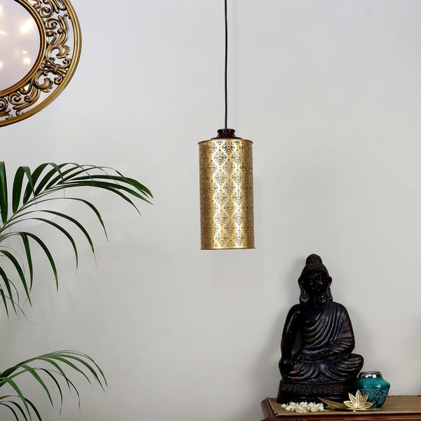 Hanging Lamp | Iron & Wooden Pendants Lights | Gold