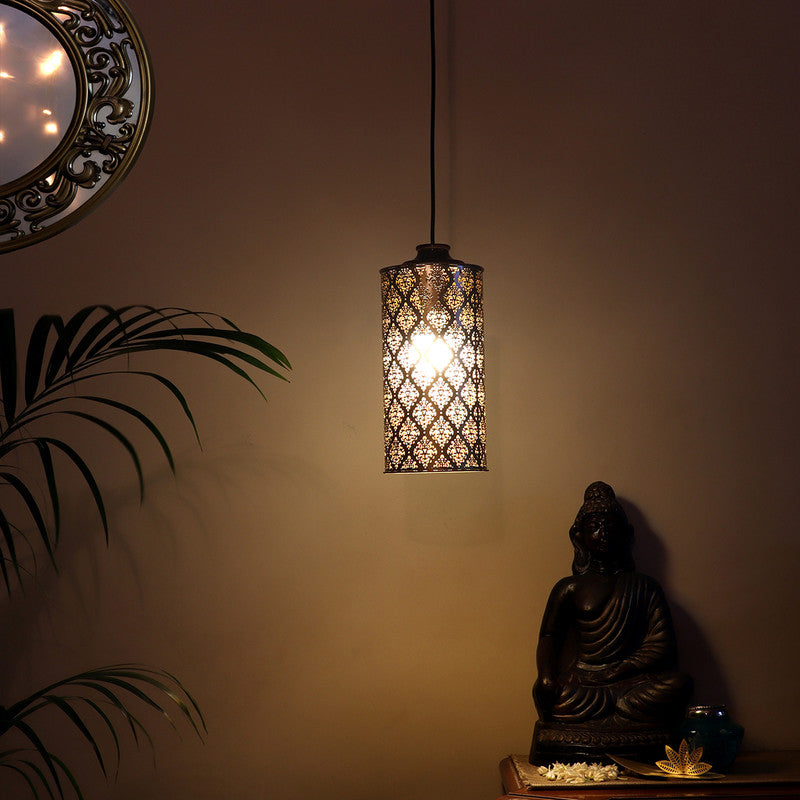 Hanging Lamp | Iron & Wooden Pendants Lights | Gold