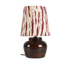 Wooden Table Lamp | Bedside Lamp | Brown & Maroon