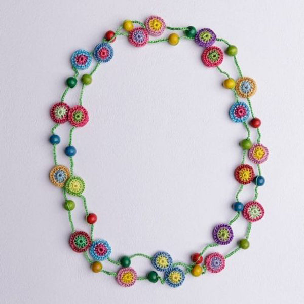 Wooden Beaded Thread Necklace | Multicolour