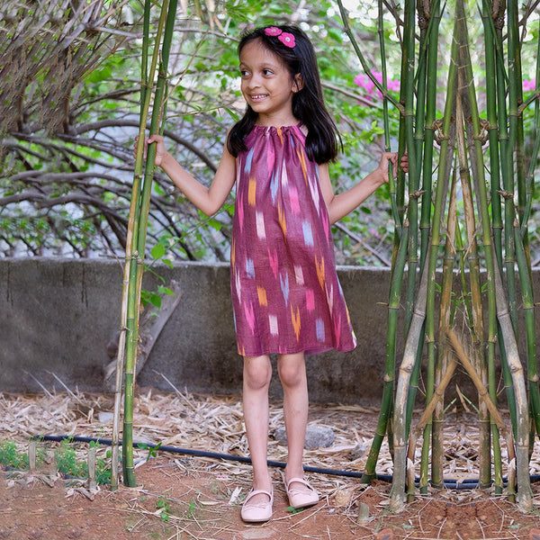 Birthday Dress | Cotton Dress for Kids | Maroon