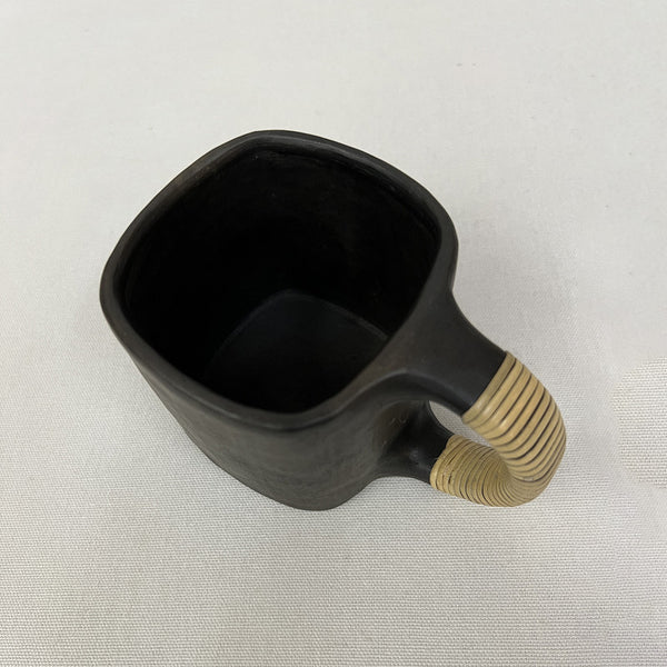 Black Stone Pottery Mug | Square Mug