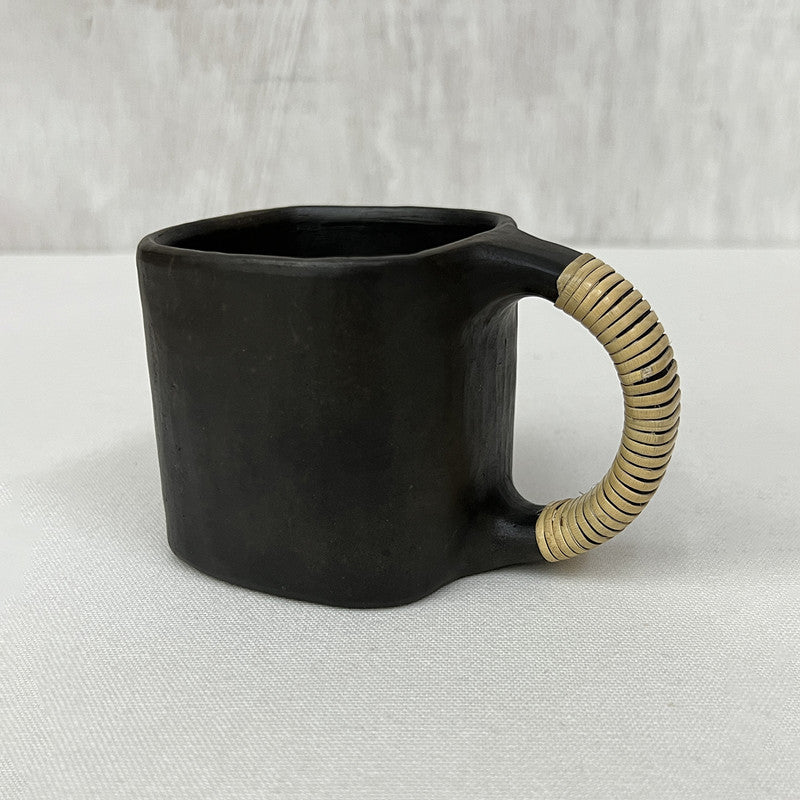 Black Stone Pottery Mug | Square Mug