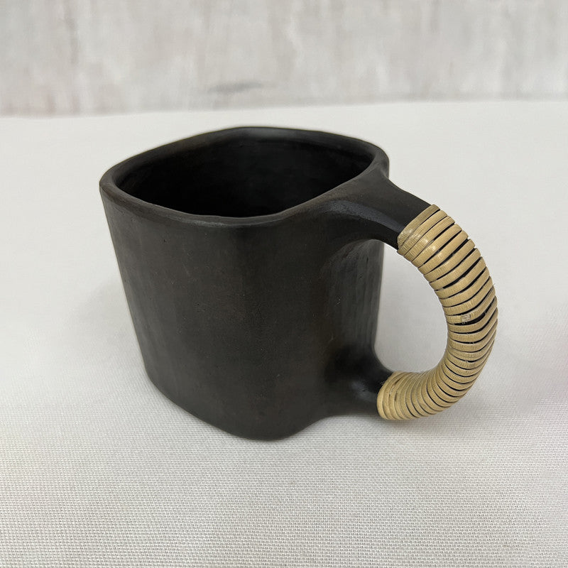 Black Stone Pottery Mug | Square Mug