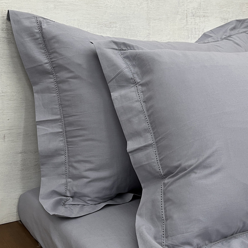 Pure Cotton Double Bed Sheet Set | Grey | 228 x 274 cm