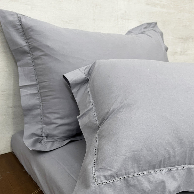Pure Cotton Double Bed Sheet Set | Grey | 228 x 274 cm
