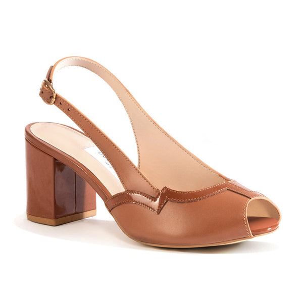 Women Block Heels Sandals | Ethically Sourced Leather | Tan