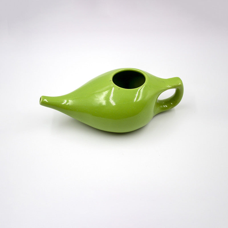 Ceramic Jal Neti Pot | Yoga Accessories | Green | 185 ml