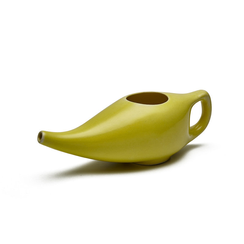 Ceramic Jal Neti Pot | Yoga Accessories | Lemon Yellow | 185 ml