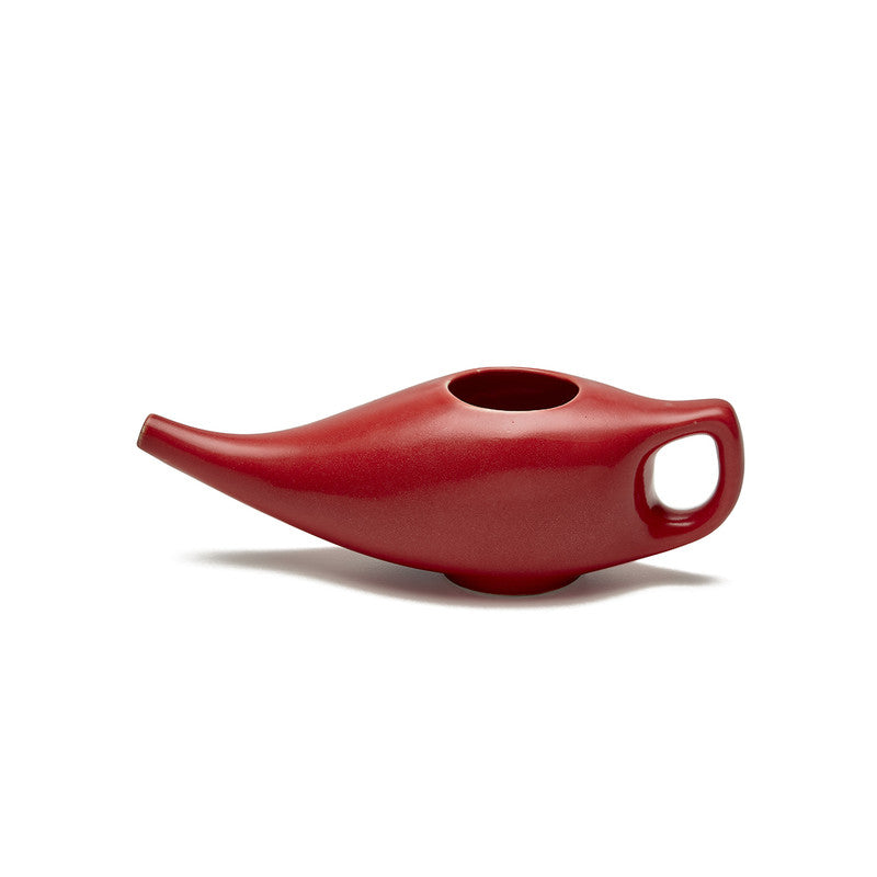 Ceramic Jal Neti Pot | Yoga Accessories | Red | 185 ml