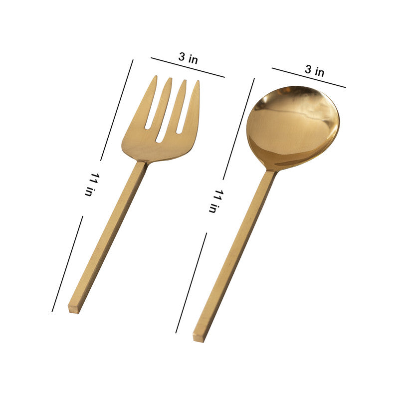 Stainless Steel Serving Spoons | Gold | Set of 2
