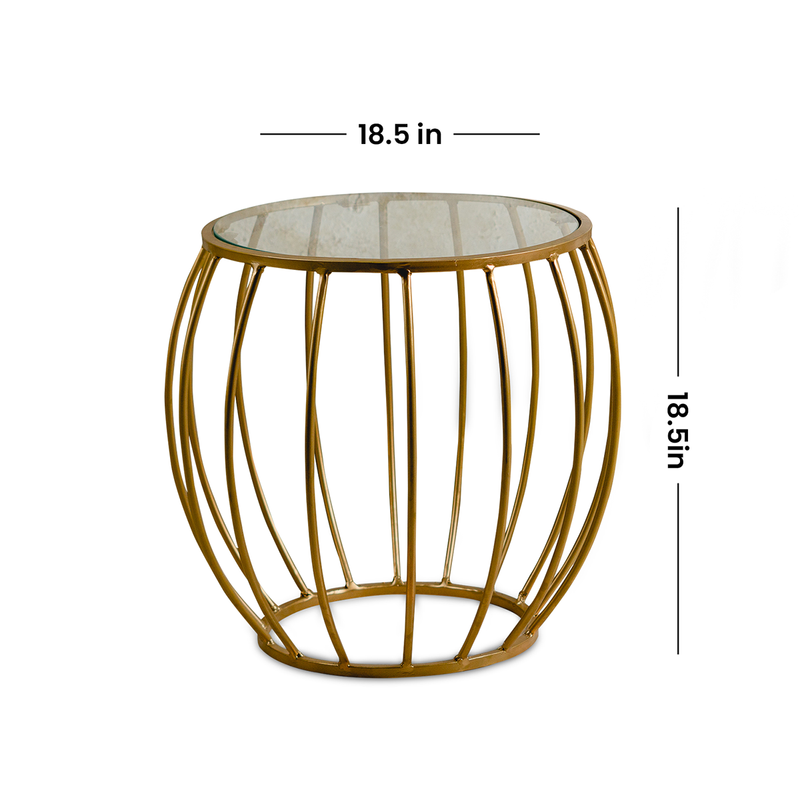 Iron & Glass Side Table | Gold