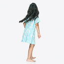 100% Cotton Nighty for Girls | Blue Daisy