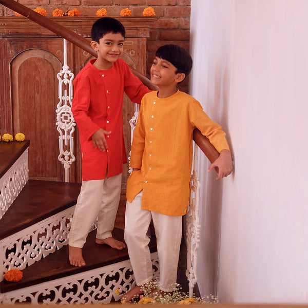 Cotton Kurta Pajama for Boys | Red