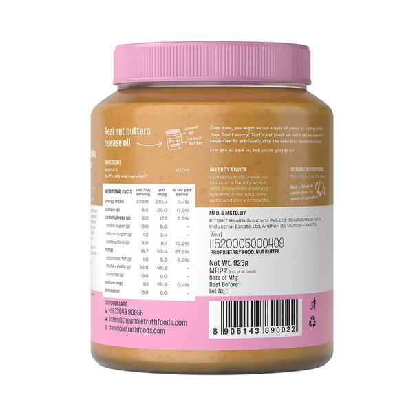 Peanut Butter | Unsweetened & Crunchy | No Saturated Fats | 925 g