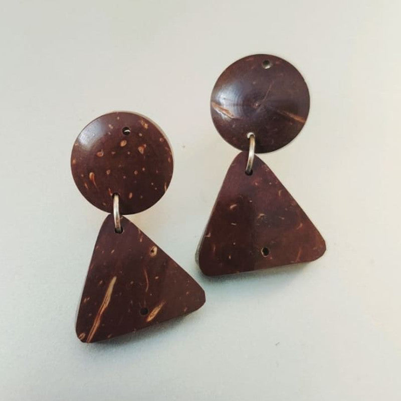 Coconut Shell Earrings | Brown