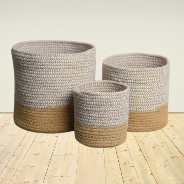 Jute Basket | Dual Tone | Brown & Beige