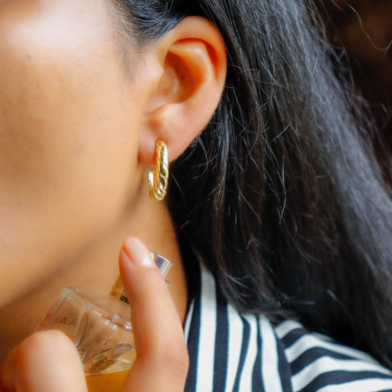 Brass Metal Hoops Earrings | Circle | Gold Plated