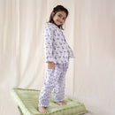 Cotton Nightsuit for Girls | White