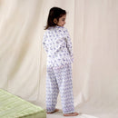 Cotton Nightsuit for Girls | White