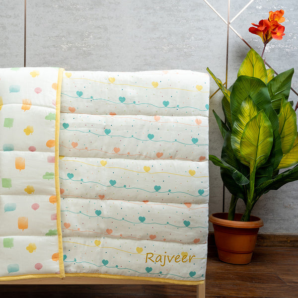 Organic Cotton Cozy Baby Quilt | Yellow