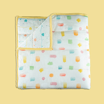 Organic Cotton Cozy Baby Quilt | Yellow