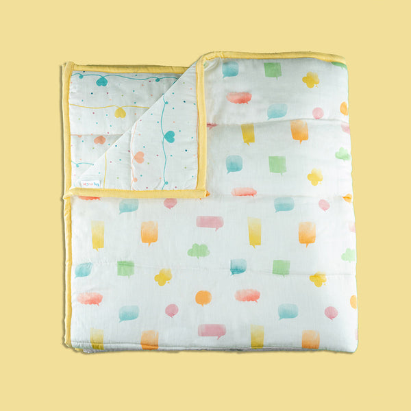 Organic Cotton Cozy Baby Quilt | Yellow