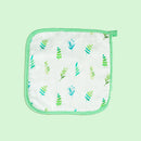 Organic Muslin Cotton Baby Wash Cloths | Green | Set of 2