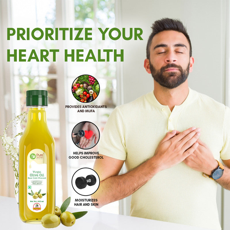 Virgin Olive Oil | Raw Cold Pressed | Improve Good Cholesterol | 500 ml