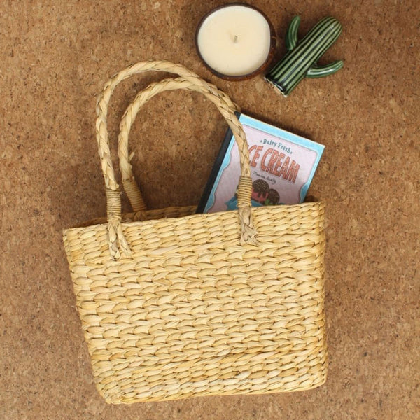 Beige Kauna Grass Basket Bag