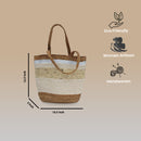 Cotton & Jute Bag | Handcrafted Tote | Beige