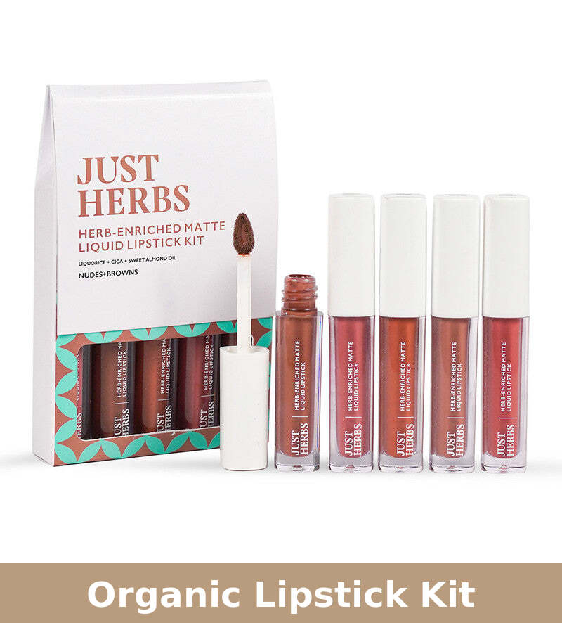 Organic Lipstick Kit | Enriched Ayurvedic Matte | Nudes & Browns | Set of 5