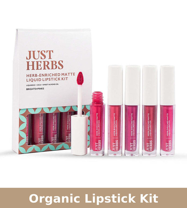 Organic Lipstick Kit | Enriched Ayurvedic Matte | Brights & Pinks | Set of 5