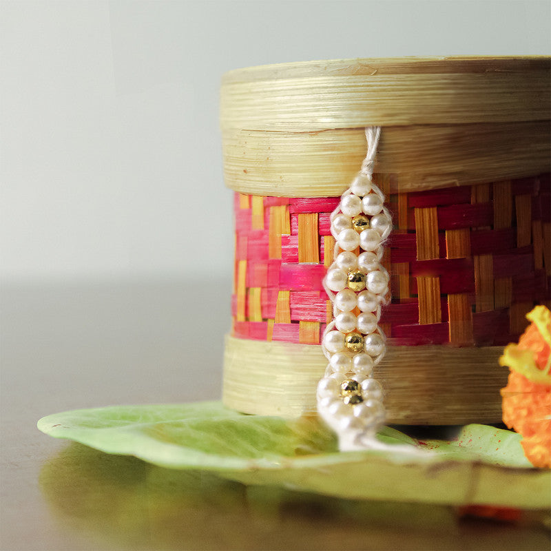 Cotton Thread Raat Rani with Bamboo Box | Golden | Pack of 2