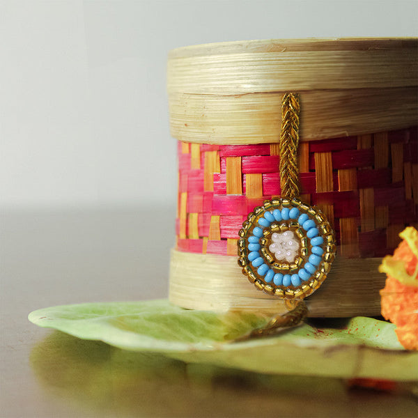 Cotton Thread Neelkamal with Bamboo Box | Golden | Pack of 2